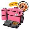 Customized Large Capacity Portable Pet Dog Food Storage Tote Bag With Waterproof Bowl Set For Traveling Camping