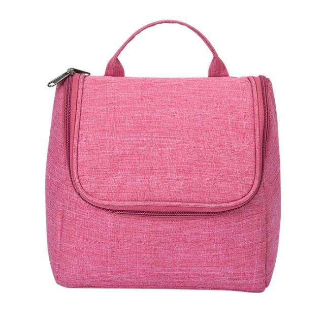 Waterproof Girls Cosmetics Organizer Wash Bags Custom Logo Travel Pink Hanging Toiletry Bag for Women