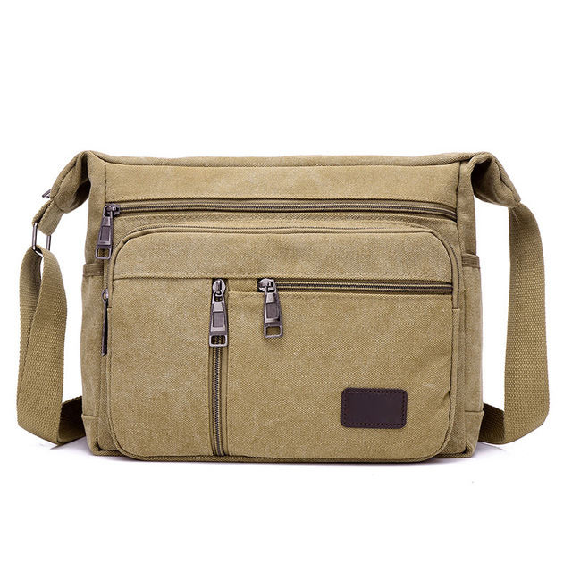 Wholesale Custom Canvas Men Messenger Bags Crossbody Sling Handbags Shoulder Messenger Bag