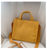 Wholesale Large Capacity Handbag customized corduroy messenger bag women casual vintage cross body shoulder bags