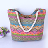 Oversized Large Summer Travelling Beach Bag Cotton Canvas Tote Rope Handle Shoulder Hand Bag For Ladies