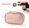 Premium Waterproof Travel Women Leather Makeup Cosmetic Bag Leather Zipper Purse Pouch Lady Toiletry Holder with Handle