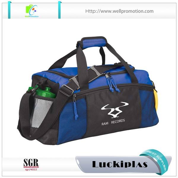 Big space sport gym duffle bags with beverage bottle holder for men