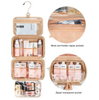 Fashion Marble Printing Leather Cosmetic Case Waterproof Women Men Makeup Tote Hanging Toiletry Bag with Hook
