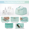 Travel Custom PU Leather Trousse Maquillage Makeup Bag Cosmetic Bags For Women Make Up Tools With Handle