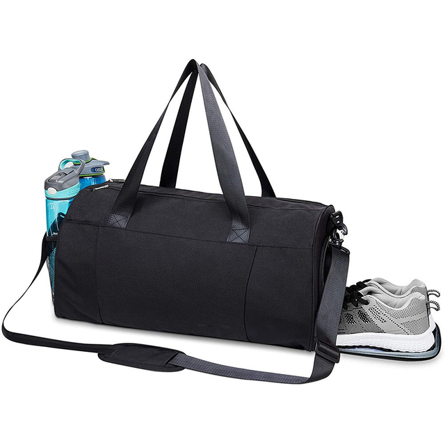 Custom Waterproof Black Nylon Large Gym Duffel Tote Bag For Dance Bag, Swimming, Weekender Overnight Carry-on Luggage Sports Bag