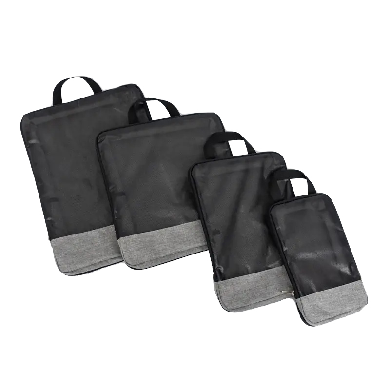 4 pieces waterproof TPU mesh portable compression packing cubes
