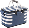 Collapsible Design Picnic Basket Cooler Lunch Bag Insulated Grocery Shopping Tote Bag Extra Large Cooler Basket