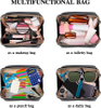 Wholesale Waterproof Pvc Synthetic Leather Gold Make Up Travel Bulk Cosmetic Bag Portable Opens Flat for Easy Access