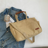 Custom Large Canvas Tote Bag Cross Body Cotton Bag Women Messenger canvas bag with leather handle