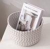 Decorative Woven Rope Storage Basket Extra Large Laundry Blanket Toy Cotton Rope Storage Basket For Living Room