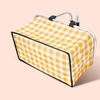 Outdoor Plaid Oxford Insulated bag Picnic Cooler Bag Basket With Large Capacity