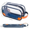 High Quality Waterproof Men\'s Transparent Makeup Cosmetic Leather Storage Bag Dopp Kit Toiletry Bag Travel Bag