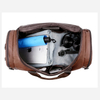 30L PU Leather Travel Duffel Bag for Men Waterproof Weekender Overnight Bag with Multi Pockets