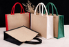 Women Market Grocery Shopping Large Burlap Full Gusset Black Totes Jute Tote Bags Wholesale