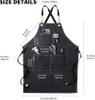 High Quality Work Apron with Tool Pockets Canvas Salon Camping Heavy Duty Adjustable Work Cross Back Apron