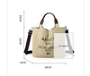 Tote for Women Canvas with Pocket Shoulder Crossbody Bag Ladies Handbags PU Leather Handle with Drawstring Closed
