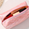 Holographic Makeup Pouch Puffer Cosmetic Make Up Pouch Free Size Light Weight Puffer Cosmetic Bag Travel Cosmetic Organizer