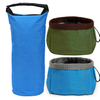 Customized Pet Travel Food Carrying Bag With Collapsible Feeding Bowls