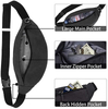 Sport Gym Running Belt Bag Waterproof Bum Bag Fanny Pack Black Waist Bag 3 Zipper Pockets