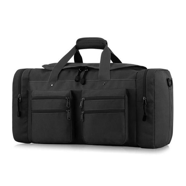 Black Travel Men Duffle Bag with Shoe Compartment