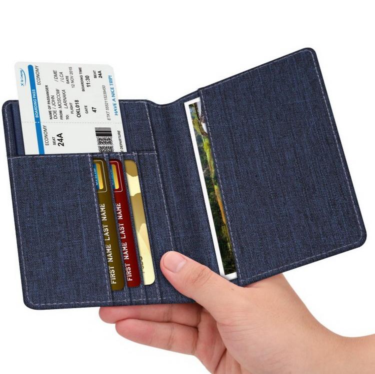 New Design Travel Airplane Fabric RFID Card Cover Wallet organizer Passport Holder