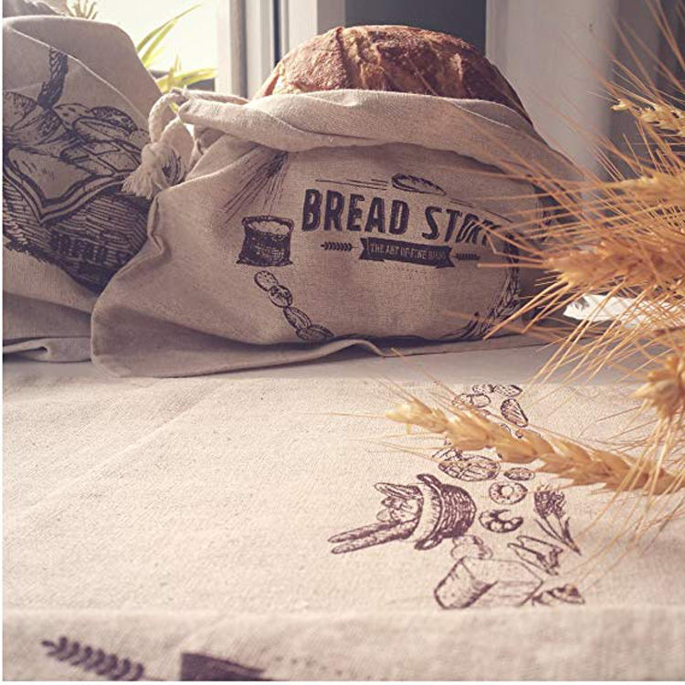 Custom printed packaging biodegradable organic fabric bread bag