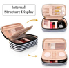 Striped PU Leather Waterproof Travel Toiletry Bags Makeup Cosmetic Pouch Organizer Make Up Bag for Women Menn