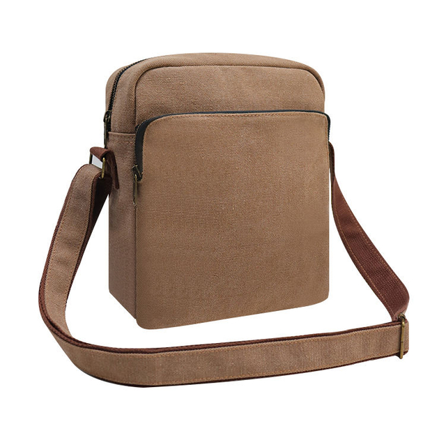 Wholesale custom trendy Business Casual men Sling Bags vintage retro canvas shoulder Crossbody messenger bag