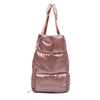 Travel weekend overnight woman ladies fashion metallic puffer tote bag puffy messenger big quilted shoulder tote bag