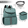 Fashion Pet Accessories Storage Backpack Dog Food Container Bag With Waterproof Bowl Set For Traveling