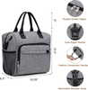 Gray Waterproof Portable Insulated Bag Thermal Food Lunch Storage Organizer For Women And Men With Handles