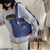 cartoon rabbit carrot women\'s shoulder bags embroidery custom handbags with logo fashions corduroy tote bag