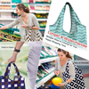 Washable 10 Pack Colorful Grocery Storage Shopping Bags Wholesale Folding Carry Pouch rpet Tote Bag