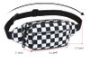 Amazon Hot Selling Women Fashion Waist Bag Waterproof Chest Pack Bum Bag Checkerboard Fanny Pack