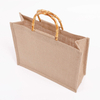 Eco-friendly Reusable Shopping Tote Bag Stylish Handle Jute Handbag Utility Daily Burlap Tote Bag