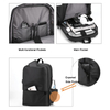 Stylish Black Laptop Computer Backpack Waterproof School Bag With USB Charging Port