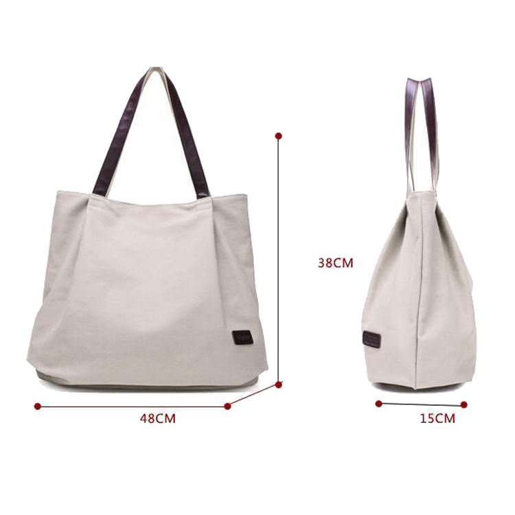 Custom blank standard size cotton canvas tote bag