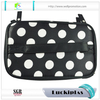 Canvas Makeup Bag Custom Two Layers Canvas Cosmetic Bag with Mirror