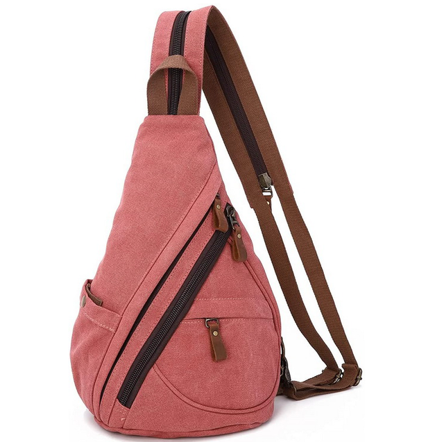 New arrival canvas sling backpack large women customized cotton ladies sling bags backpack