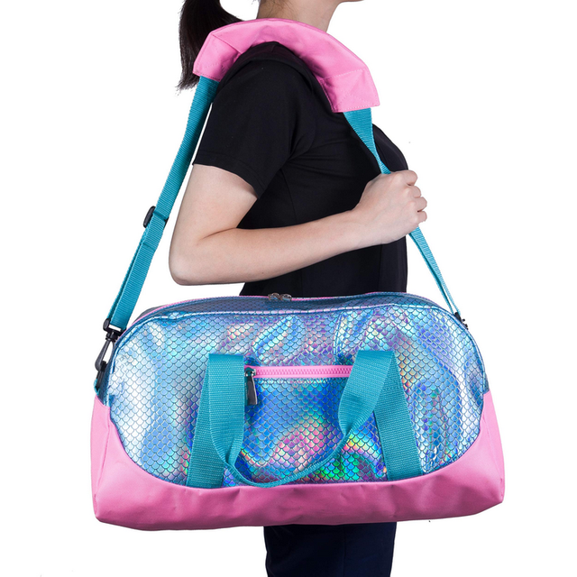 Outdoor Waterproof Large Travel Gym Duffel Bag Custom Logo Sports PU Leather Fitness Gym Bag for Girls Women Ladies