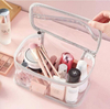 Custom Travel Clear Toiletry Organizer Case Makeup Bags Women Transparent Frosted PVC Plastic Cosmetic Bag