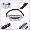 Waterproof Fanny Pack Shiny Holographic Waist Bags Neon Fanny Packs for Women Festival Party Travel Hiking Outdoor