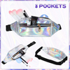 Waterproof Fanny Pack Shiny Holographic Waist Bags Neon Fanny Packs for Women Festival Party Travel Hiking Outdoor
