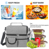 Large 2 Compartment Insulated Lunch Bag Men Women cans Cooler Tote Bag Soft Leakproof Liner Milk Box For Work
