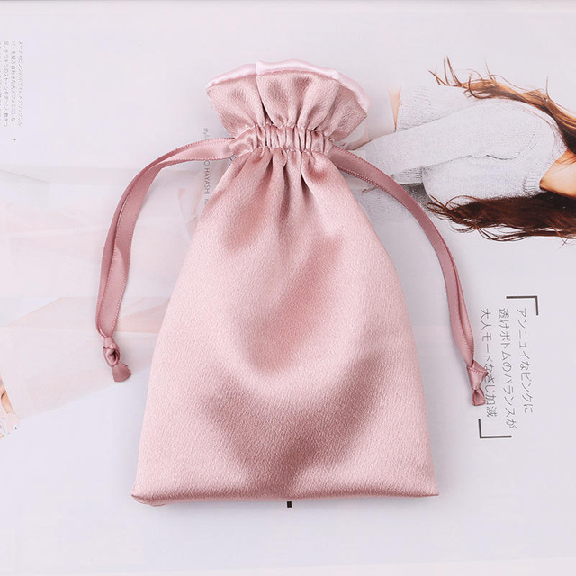 Small Foldable Custom Logo Portable Polyester Toiletry Makeup Draw String Make Up Drawstring Cosmetic Pouch Bag for Women