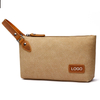 Durable Water-resistant Logo Customize Simple Travel Cotton Canvas Makeup Cosmetic Toiletry Make Up Pouch Bag
