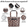 Custom Logo Leopard Print Designer Handbags Winter Bag Fashion Winter Travel Padded Puffy Tote Bag for Ladies