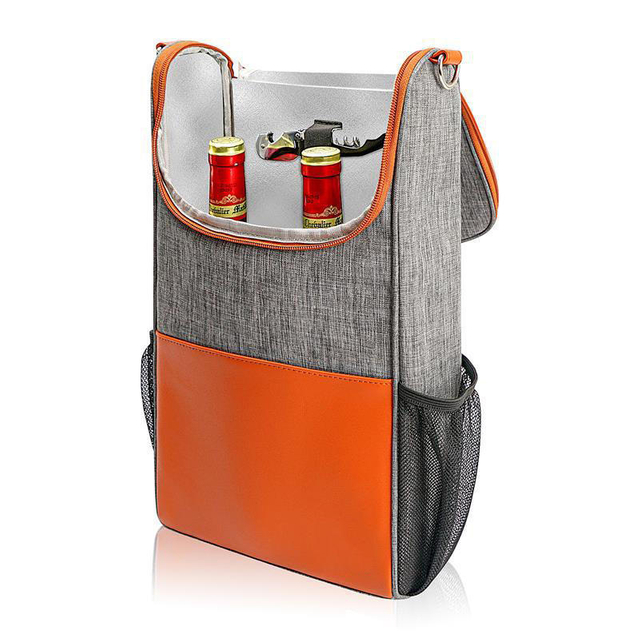 Custom logo travel designer wholesale outdoor waterproof tote bags insulated wine beer cooler bag with bottle opener