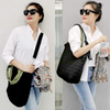 Lightweight Black Polyester Nylon Quilted Woman Mom Bags Quilting Shopping Handbag Puffer Tote Bag with Shoulder Strap